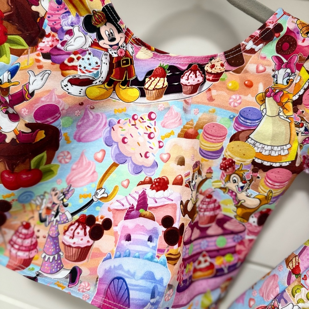 NEW Jojoel Disney Inspired “Sweets” 2 piece crop & skort Disney Pals - Picture 3 of 3